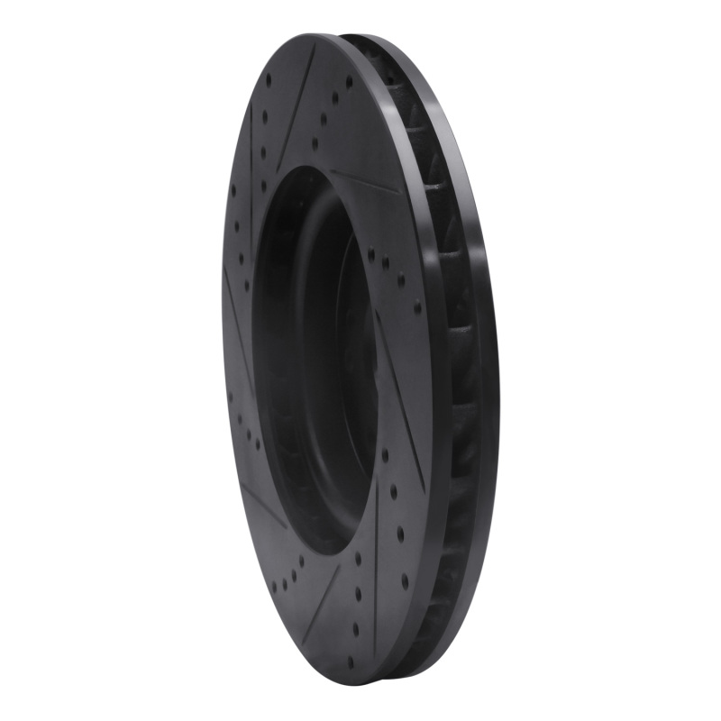 Mercedes-Benz SL600 Brake Rotor (1) - Left Front - R1 Concepts - Drilled & Slotted - Black - `94-`02